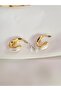 Bone Half Ring Combination Pearl 2-Piece Earring Set - 4