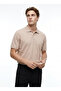 Beige Men's Regular Fit 100% Cotton Polo T-Shirt D261002