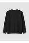Lcwaikiki Classic Black Crew Neck Printed Men's Thick Sweatshirt - 7