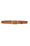 Genuine Leather, 3 cm Gold Color Rectangular Buckle, Nubuck Tan, Stitched Classic Women's Belt, 3Cmkla50 - 2