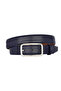 Genuine Leather, 3 cm Silver Color Rectangular Buckle, Navy Blue, Stitched Classic Women's Belt, 3Cmkla50 - 5