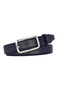 Genuine Leather, 3 cm Silver Color Rectangular Buckle, Navy Blue, Stitched Classic Women's Belt, 3Cmkla50 - 7