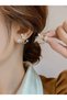 Women's Gold Color Pearl and Mother-Of-Pearl Butterfly Figured Ear Jacket Earrings - 5