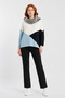 Women's Color-Blocked Knitwear Turtleneck Sweater