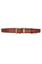 Genuine Leather, 3 cm Gold Color Buckle, Red Brown, Stitched Classic Women's Belt, 3Cmkla47 - 2
