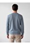 Lcwaikiki Classic Indigo Crew Neck Printed Men's Thick Sweatshirt - 3