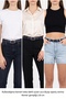Genuine Leather, 3 cm Silver Color Rectangular Buckle, Navy Blue, Stitched Classic Women's Belt, 3Cmkla50 - 3