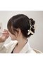 Gold Color Fish Tail Design Shiny Stone and Pearl Metal Hair Clip - 4