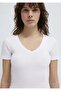 M1601040 V-Neck Basic T-Shirt Women's T-Shirt White - 6