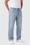 Men's Blue Washed Baggy Fit Lycra Loose Cut Wide Leg Jean Denim Trousers 2600061 - 2