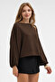 Women's Standard Size Balloon Sleeve Bluz - 2
