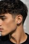 Non-Perforated Magnet Square Crystal Stone Men's Women's Unisex 316 L Steel Earrings 1 Piece - 3