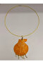 Orange Pectim Shell Natural Stone Necklace