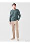 Lcwaikiki Classic Green Crew Neck Printed Men's Thick Sweatshirt - 2