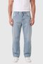Men's Blue Washed Baggy Fit Lycra Loose Cut Wide Leg Jean Denim Trousers 2600061 - 3