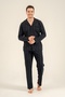 Men'S, 100% Cotton, Navy Blue, Striped, Long Sleeve, Shirt Pajama Set - 5