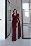 Burgundy Bianca Degaje Collar Dress