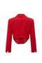 Red Alisa Crop Jacket Skirt Set - 4