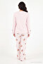 Teddy Bear Patterned Elastic Waist Long Sleeve Pajama Set Women's Pajama Set 6575023 - 7