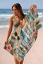 Beach Towel 70X140Cm Pool Spa Sauna Sports Cotton Absorbent Tropical Postcards