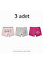 Girl's 3-Piece Boxer Briefs Set 95% Cotton Patterned Colorful Underwear