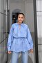 Blue Hakim Collar Poplin Blouse - 2