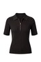 Black Zippered Polo Neck Knitwear Blouse - 6