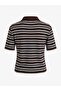 Brown Padded Striped Blouse - 6