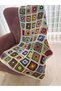 Bohemian Cream Based Colorful Hanım Dilendi Bey Beğendi Motifed Knitted Sofa Shawl Tv Blanket (90X120 cm) - 2