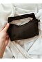 Suede Black Soft Modern Leather Stylish Elegant Chain Strap Hand and Shoulder Bag with Twisted Detail. ((Marteniçka Bracelet Is a Gift! ! )) - 3