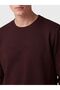 Southblue Burgundy Crew Neck Embroidered Men's Thick Sweatshirt - 3