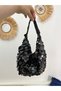 Luxury Sequined Design Handmade Sequin Evening Dress Clutch Bag - Black Sparkle Collection