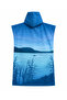 Printed Towel Poncho, Unisex, 80X100 Oversized Beach, Pool and After-Bath - Blue Sea View Patterned-Defoludur - 2