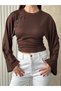 Women's Floral Embroidered Blouse Crew Neck Long Sleeve Stylish Casual Blouse Spanish Sleeve