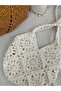 White Color Bag with Design Hand-Knitted Motif - Natural Paper String Design Women's Daily Shoulder Bag - 3