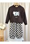 Unisex Checkerboard Patterned Sweatshirt and Pants Set