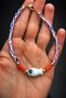 Women's Colorful Beaded Glass Fish Figured Anklet with Evil Eye Detail - 3