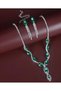 Green Stone Necklace Earrings Set - 4