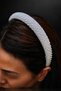 Women's Pearl White Pearl Embroidered Stone Hair Crown Evening Dress Engagement Henna - 4