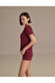 Women's Short Sleeve Basic T-Shirt Burgundy Single Product Crew Neck Casual Top
