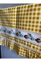 Yellow Gingham Cross-Stitch Detailed Refrigerator Cover, Multi-Purpose Cover - 2