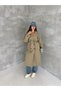 Women's Belted Double-Breasted Long Trench Coat - 6