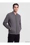 Lcwaikiki Classic Gray Regular Fit College Collar Quilted Men's Cardigan