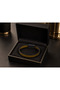 Bellini Goldline Black Leather Men's Bracelet – Stylish Design with Gold Tone Detail - 2