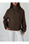 Women's Oversize Stand Collar Buttoned Short Coat - 5