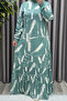 Women's Clothing Plus Size Brush Pattern Zipper Front Six Ruffles Dress - 8