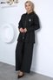Elastic Waist Trousers, Brooch Detailed Tunic, Islamic Clothing Double Set - 4