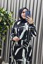 Women's Clothing Plus Size Brush Pattern Zipper Front Six Ruffles Dress - 4