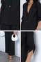 Women's Double-Breasted Collared Jacket and Trousers Two-Piece Set - 5