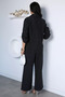 Women's Double-Breasted Collared Jacket and Trousers Two-Piece Set - 4